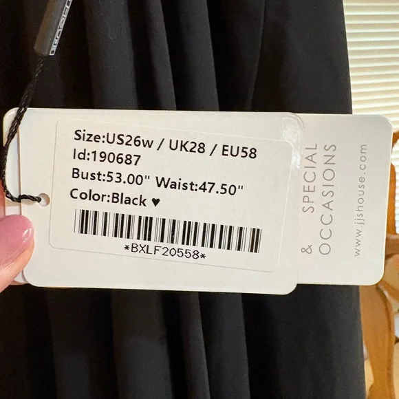 JJ’s House Elegant Black Formal Dress for Cocktail Nights, 26W, NWT - Picture 8 of 9